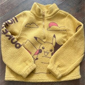 Yellow Pikachu Kids Fleece Pullover
